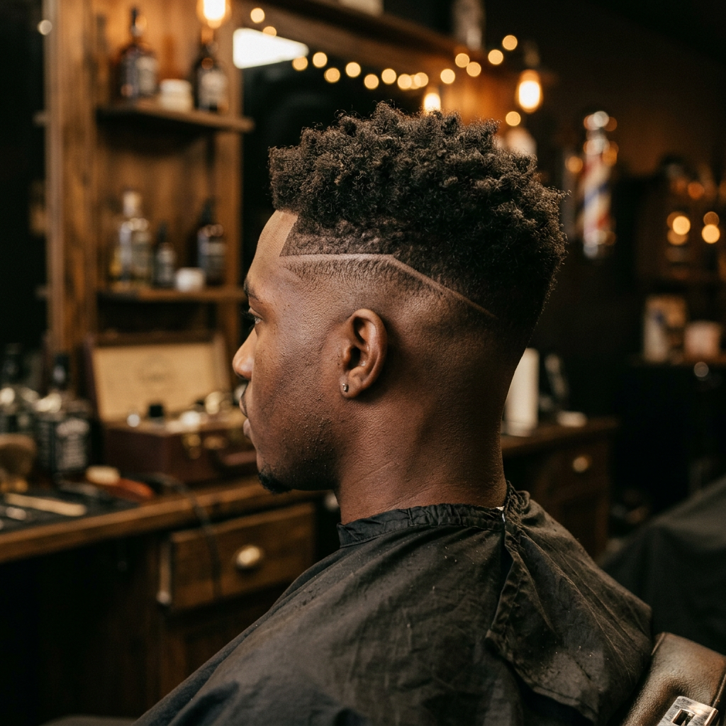 Precis skin fade med rakad designlinje